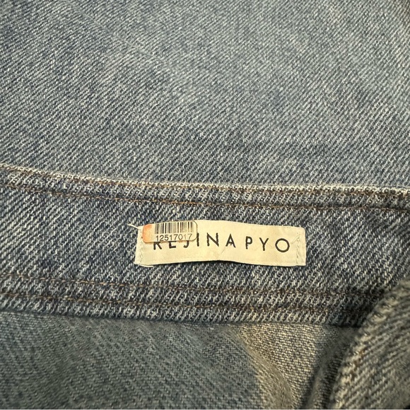 Rejina Pyo Luci Patchwork Contrast Raw Hem Slim Straight Ankle Jean Trousers 14 - Picture 10 of 14